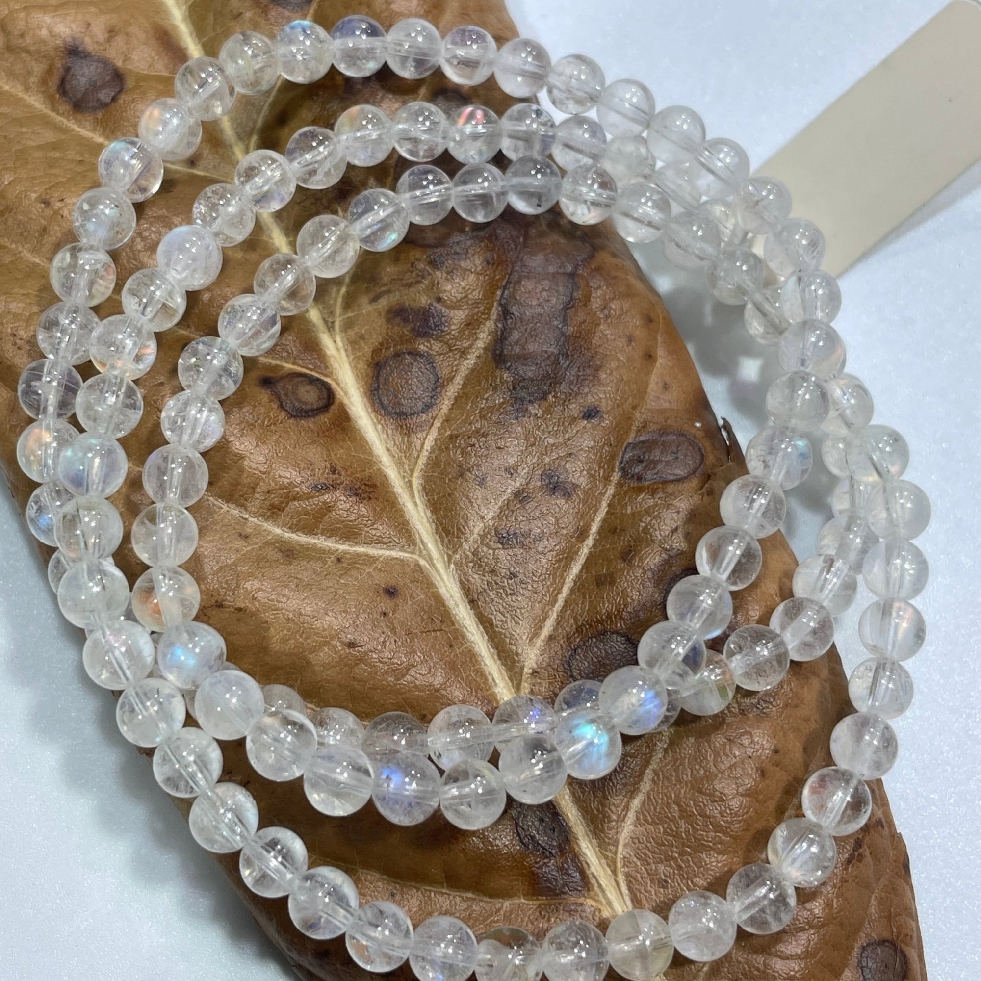 Rainbow Moonstone AAA Grade Round Bead Triple-wrap Stretch Bracelet - RockZ Sourcing Hub