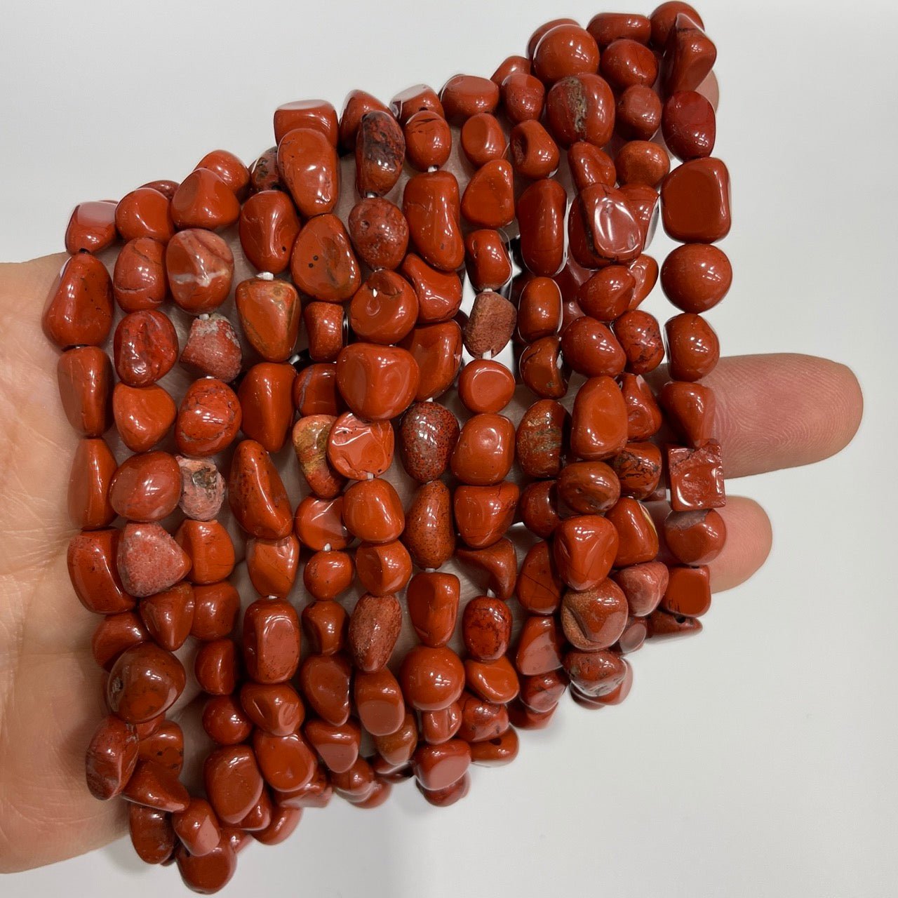 Red Jasper Drilled Nugget Stretch Bracelet - RockZ Sourcing Hub