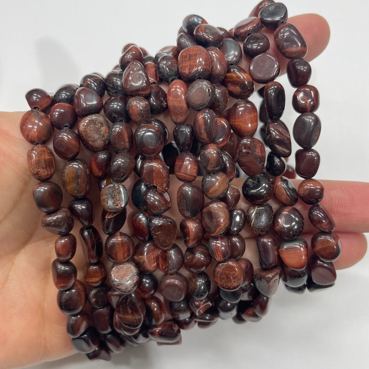 Red Tiger's Eye Drilled Nugget Stretch Bracelet - RockZ Sourcing Hub