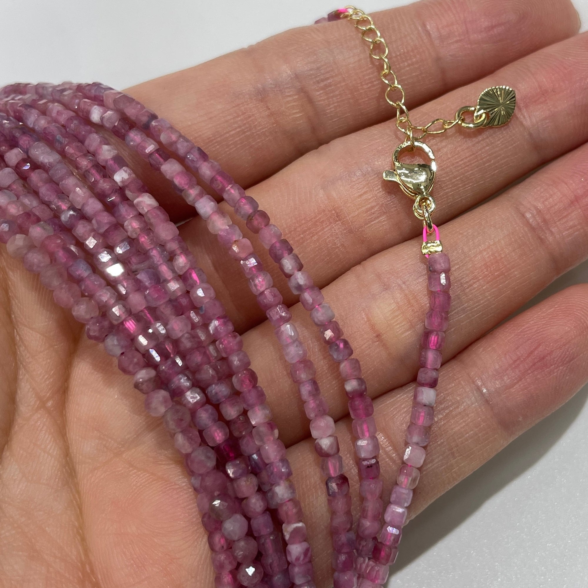 Red Tourmaline Micro Faceted Cube Collar Necklace - RockZ Sourcing Hub