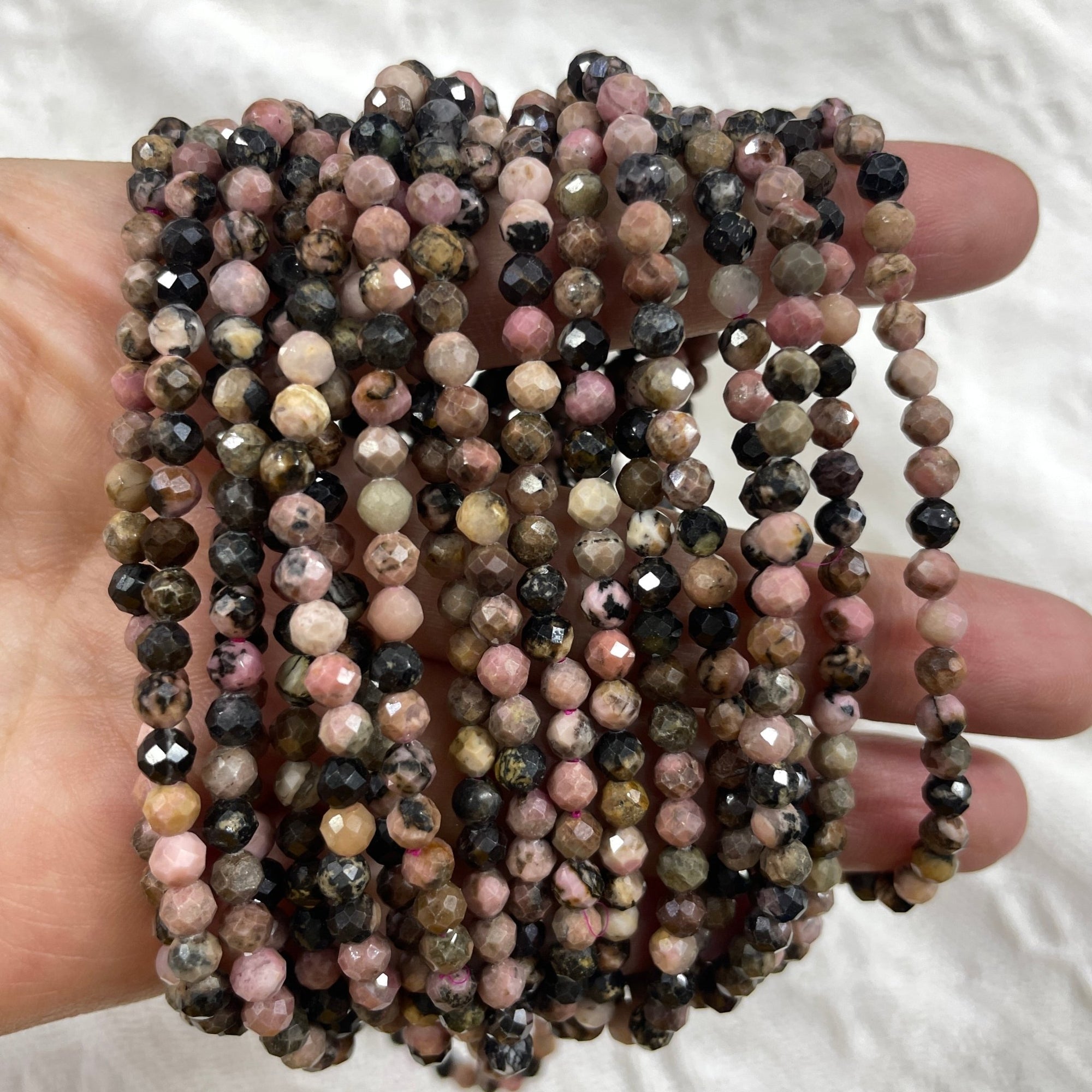 Rhodonite Faceted Bead Stretch Bracelet - RockZ Sourcing Hub