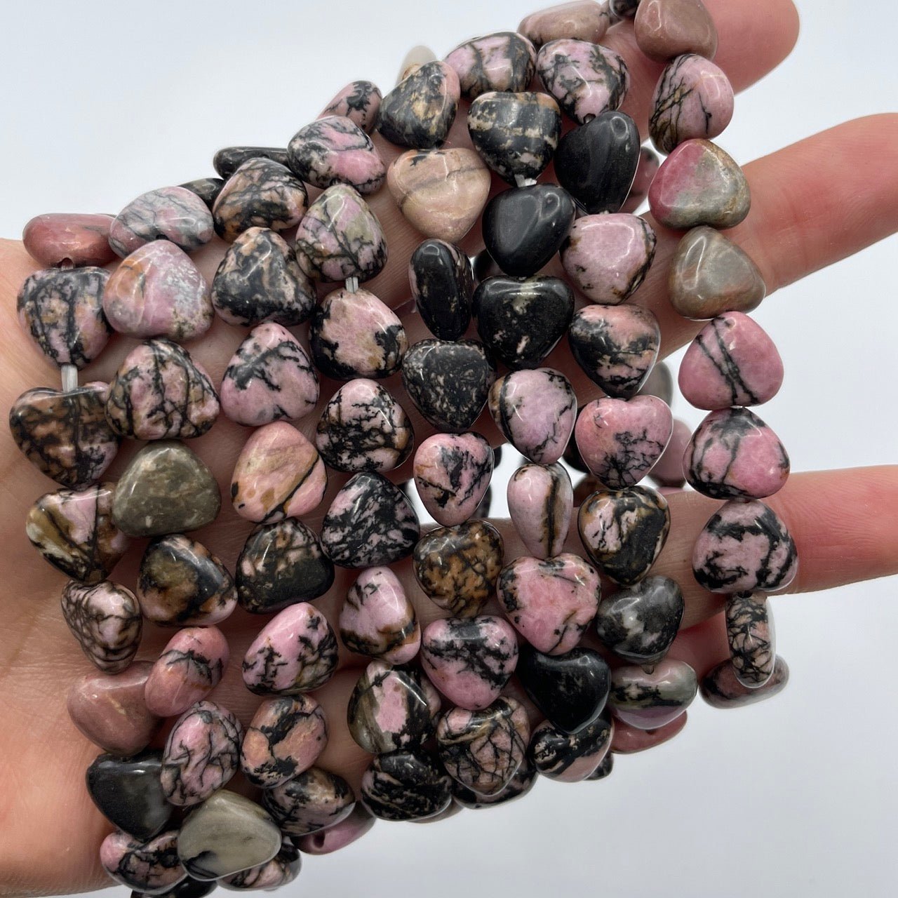 Rhodonite Heart - Shape Stretch Bracelet - RockZ Sourcing Hub