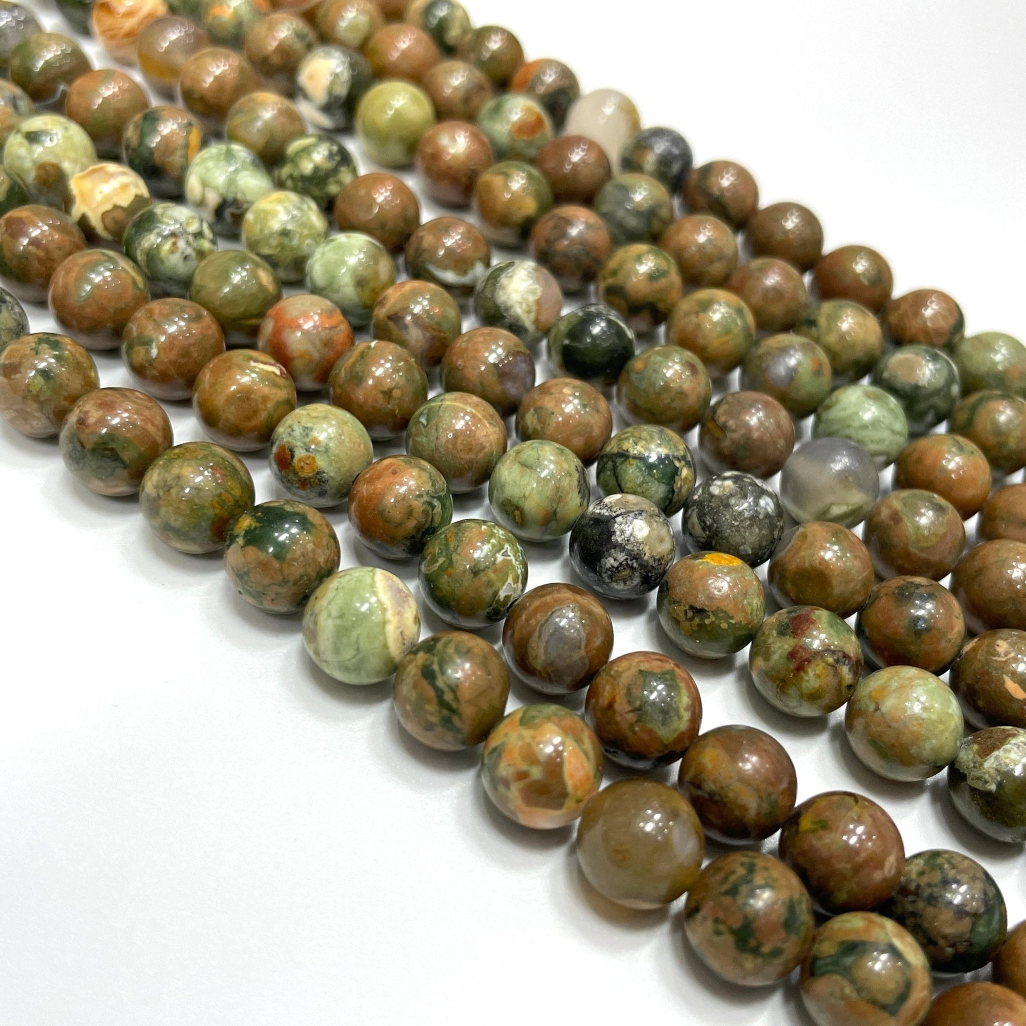 Rhyolite/Rainforest Jasper Bead Strand - RockZ Sourcing Hub