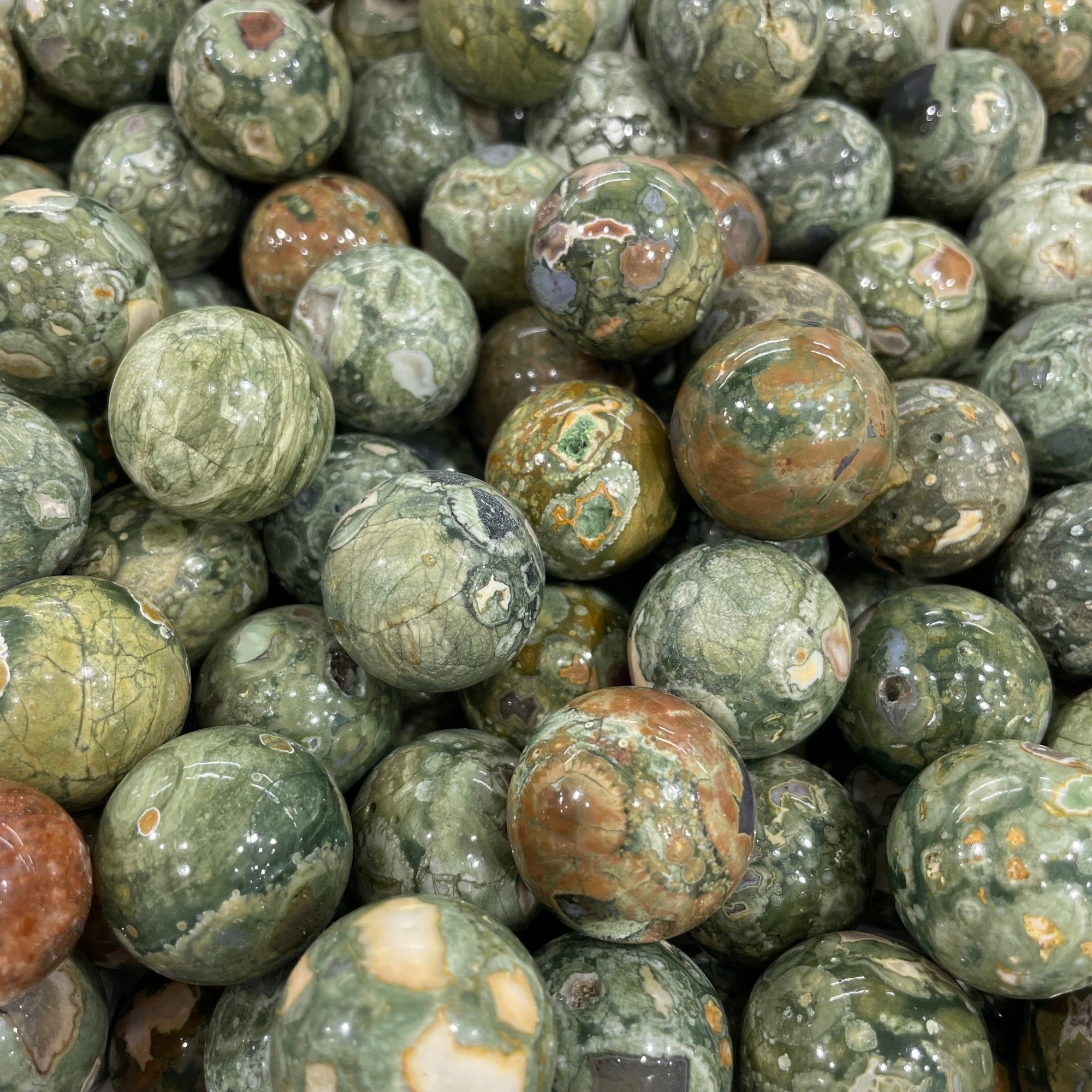 Rhyolite/Rainforest Jasper Mini Sphere - RockZ Sourcing Hub