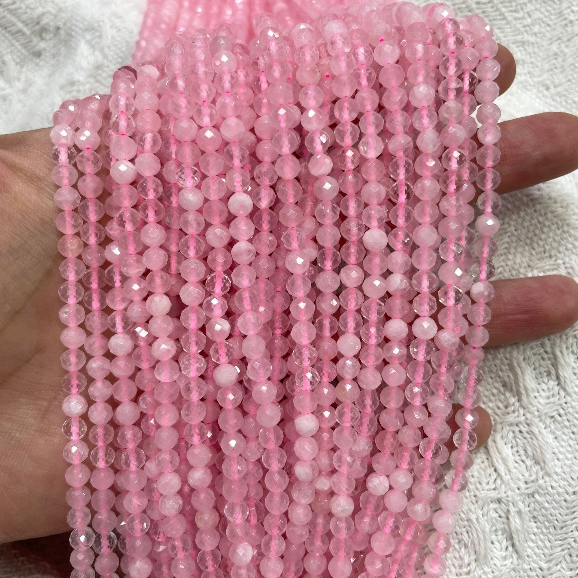 Rose Quartz Faceted Bead Strand - RockZ Sourcing Hub