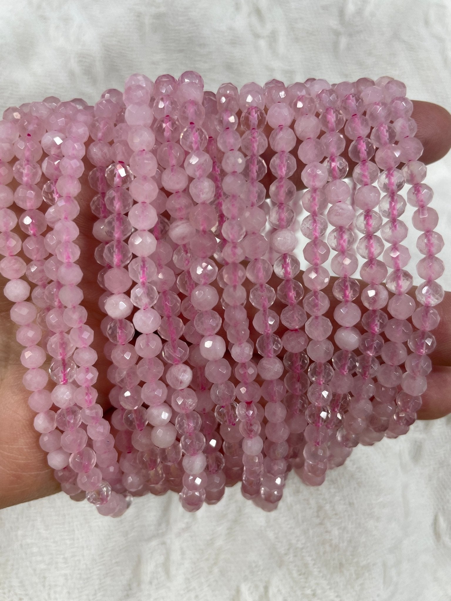 Rose Quartz Faceted Bead Stretch Bracelet - RockZ Sourcing Hub