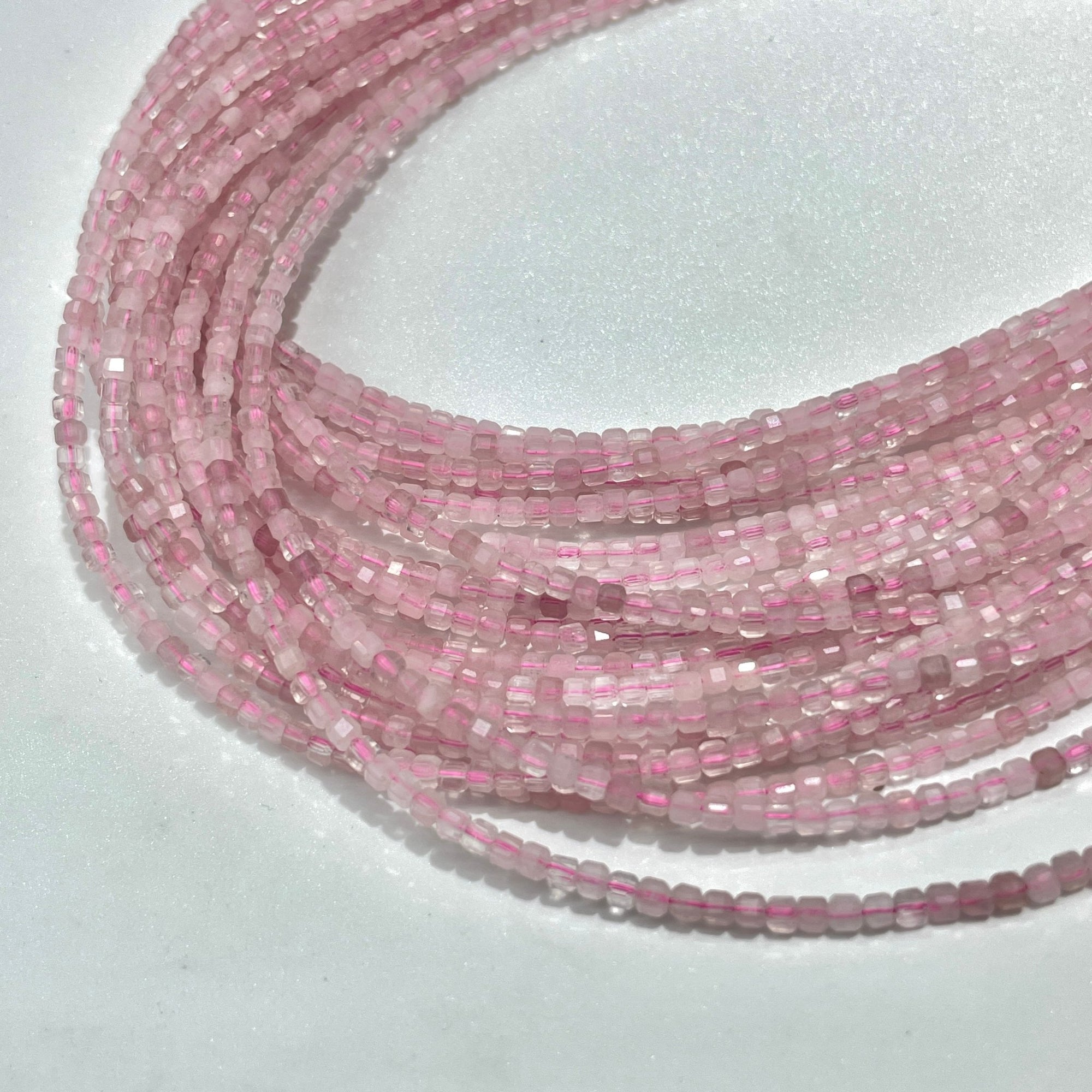 Rose Quartz Micro Faceted Cube Collar Necklace - RockZ Sourcing Hub