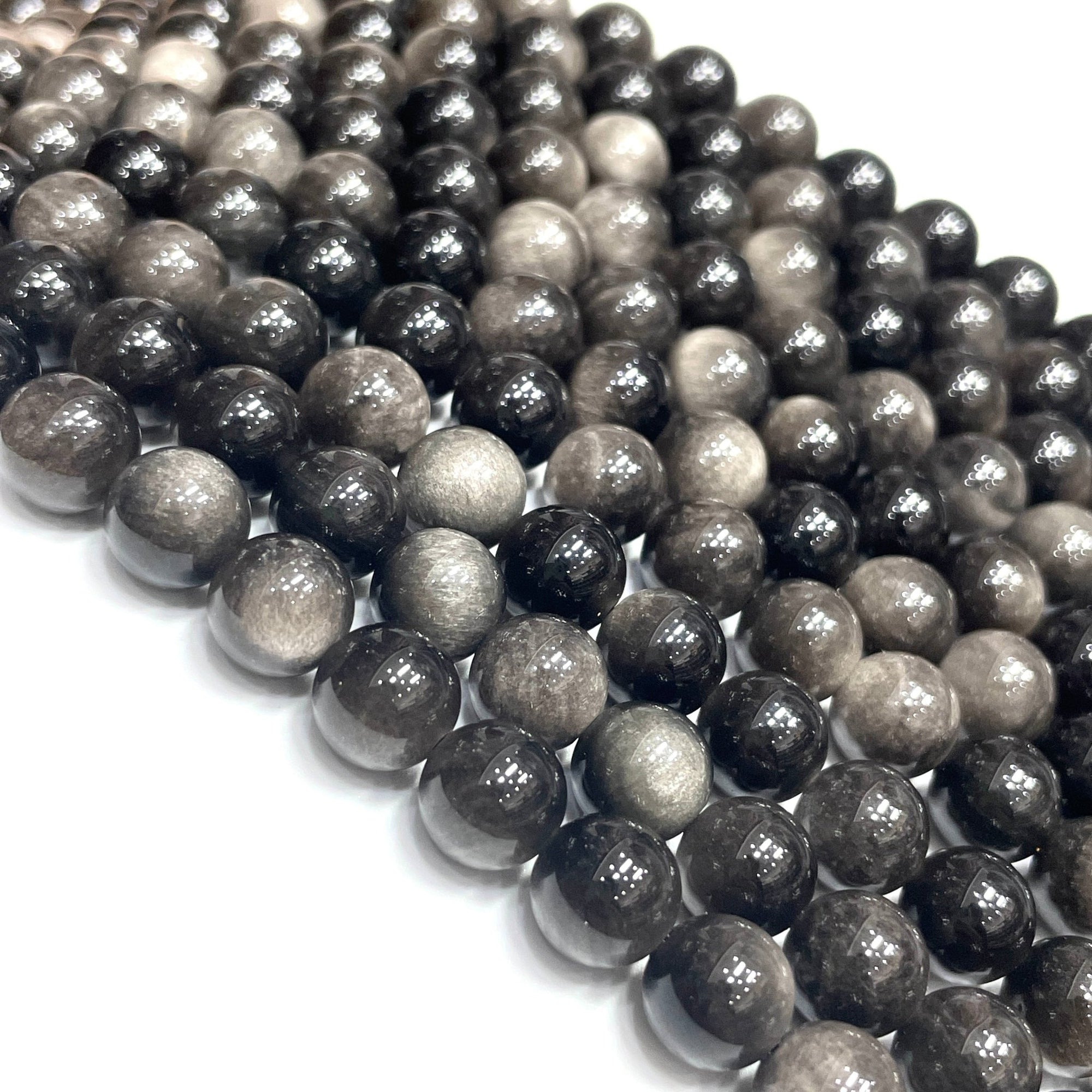 Silver Obsidian Bead Strand - RockZ Sourcing Hub