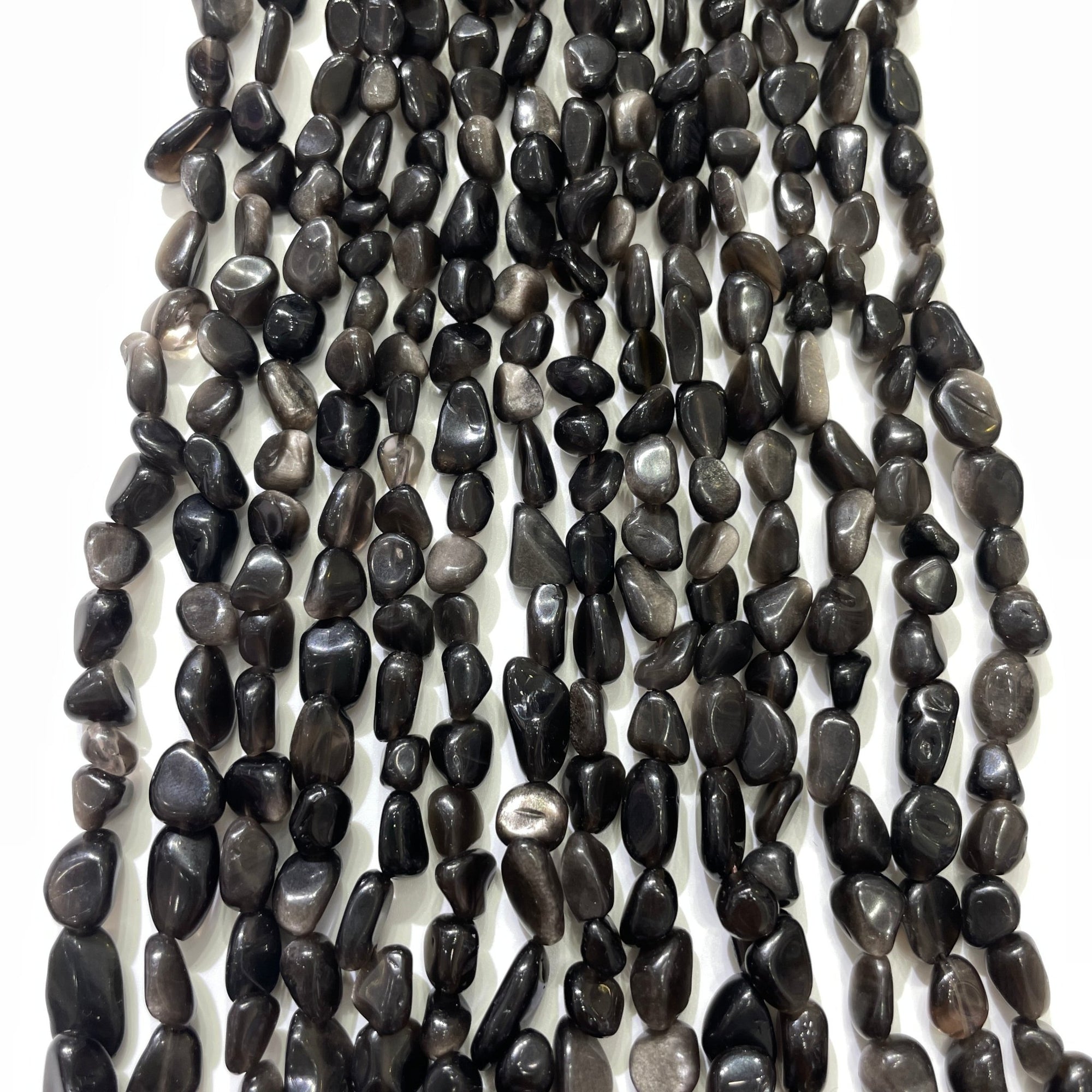Silver Obsidian Nugget Bead Strand - RockZ Sourcing Hub