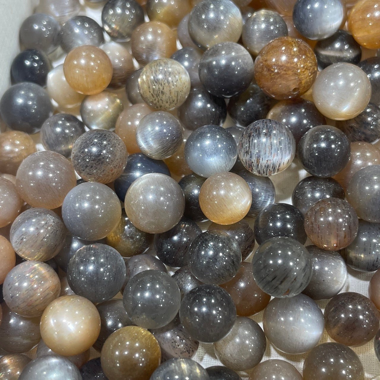 Single Black Polished Sunstone Round Stone(Optional Hole) - Grade AAA - RockZ Sourcing Hub