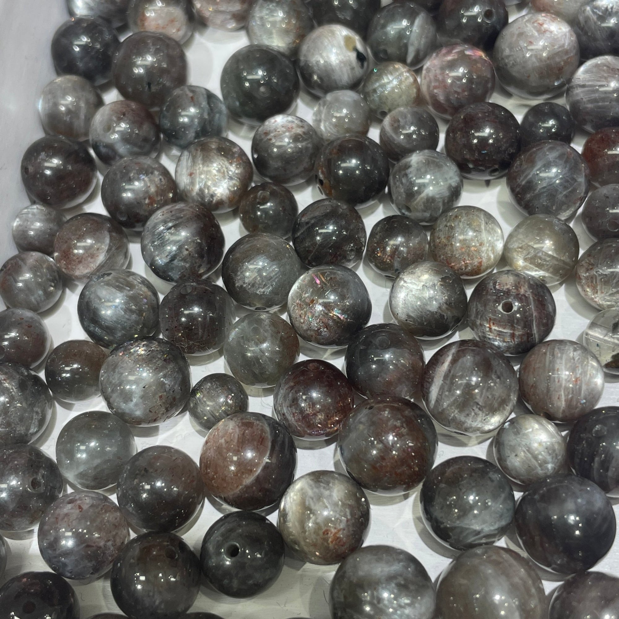 Single Black Sunstone Polished Round Bead – Grade AAA (Drilled / Undrilled) - RockZ Sourcing Hub