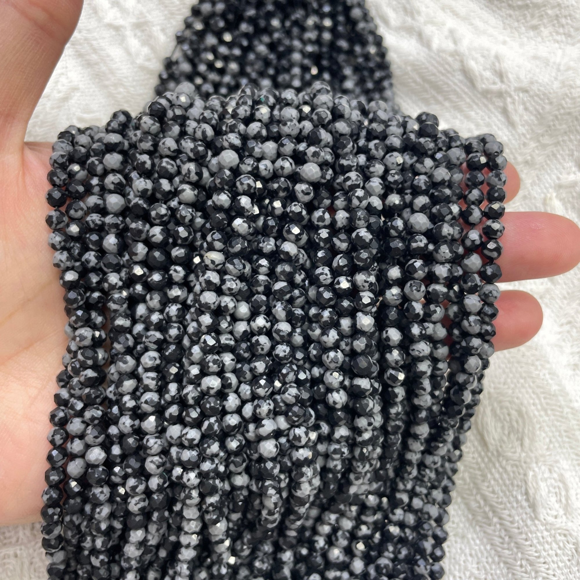 Snowflake Obsidian Faceted Bead Strand - RockZ Sourcing Hub
