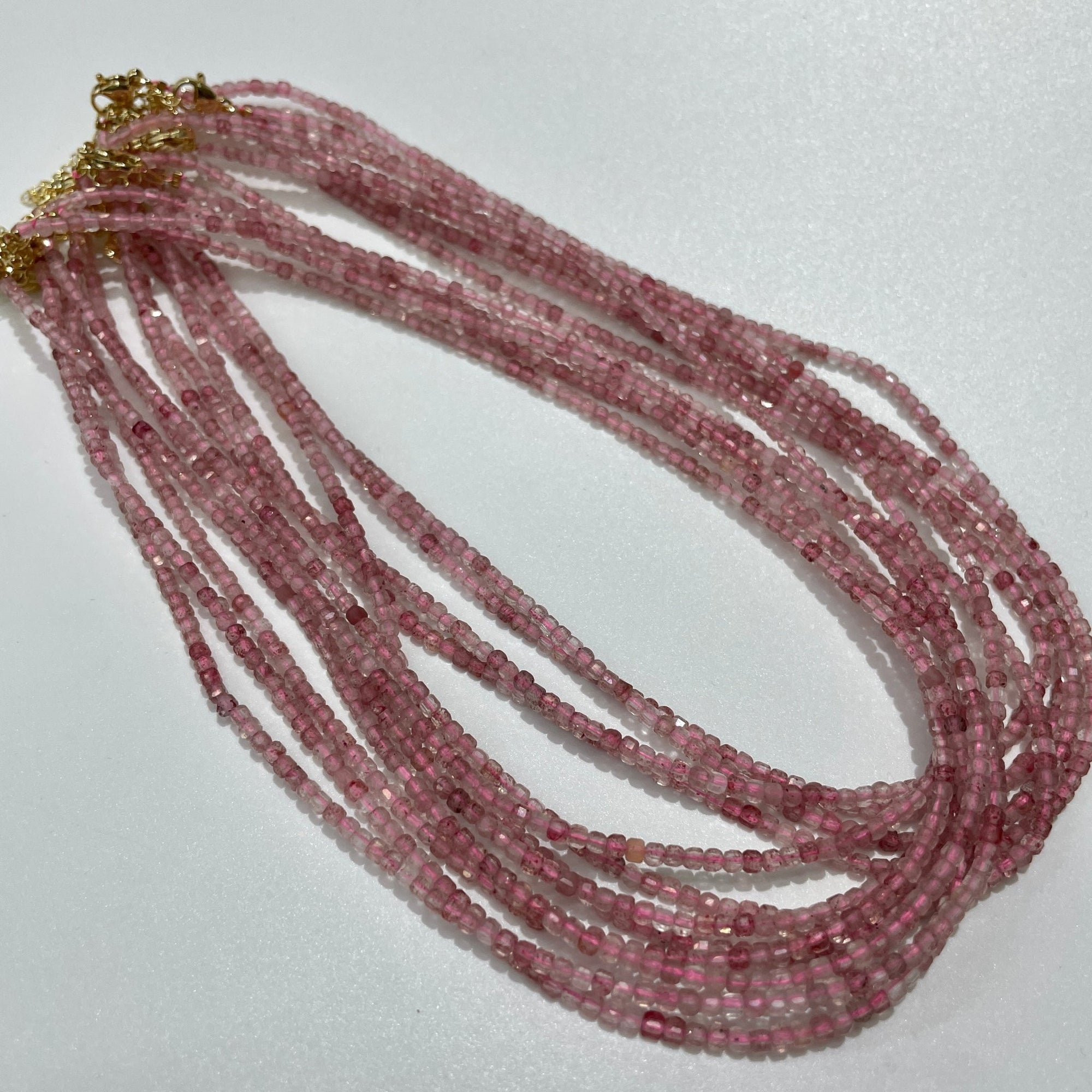Strawberry Quartz Micro Faceted Cube Collar Necklace - RockZ Sourcing Hub