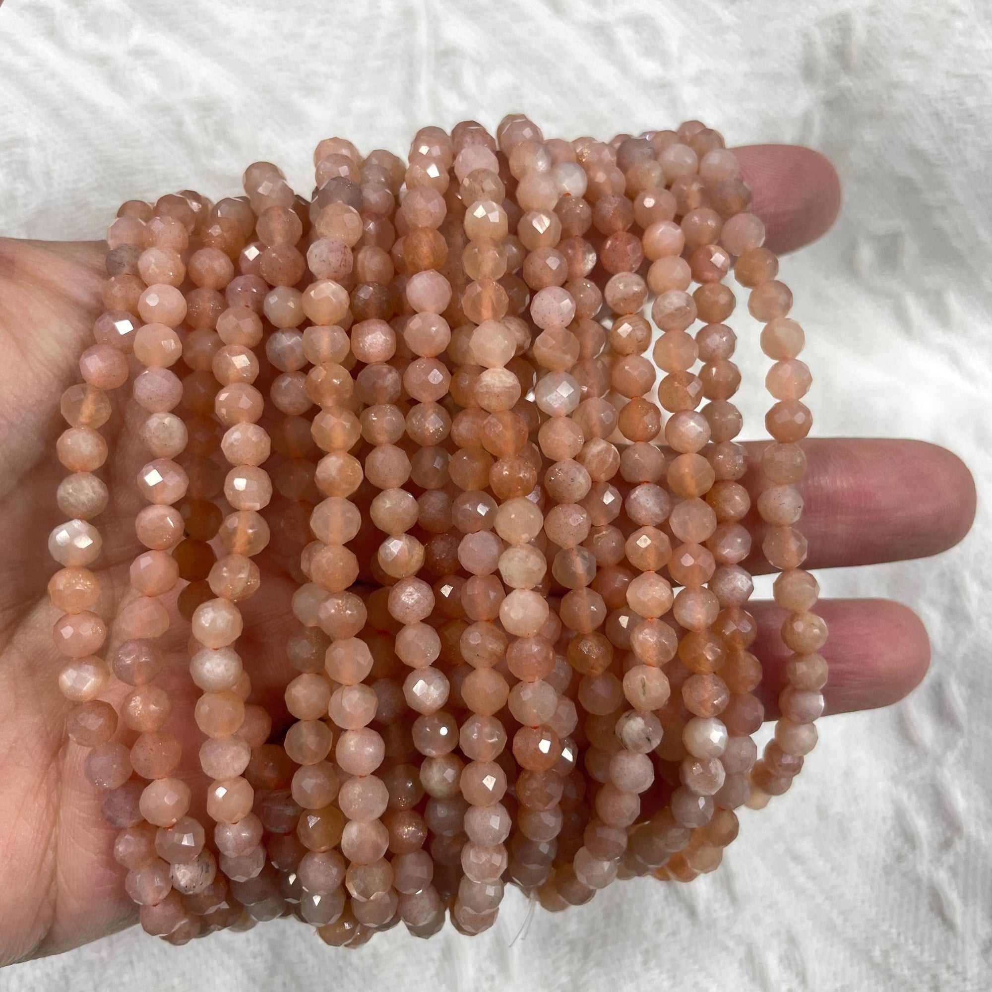 Sunstone Faceted Bead Stretch Bracelet - RockZ Sourcing Hub