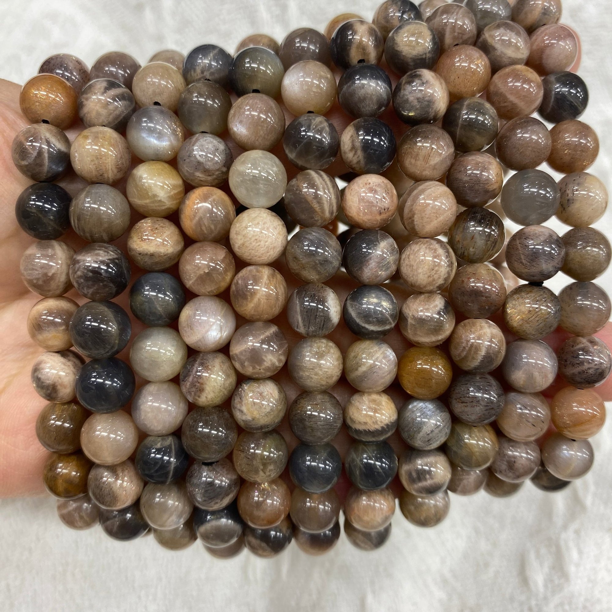 Sunstone Round Bead Stretch Bracelet - Grade A - RockZ Sourcing Hub
