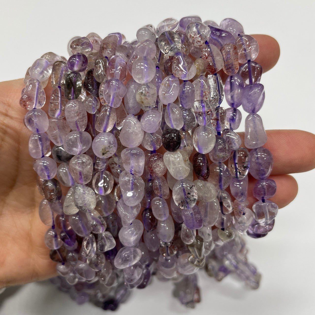 Super 7 Quartz Drilled Nugget Stretch Bracelet - RockZ Sourcing Hub