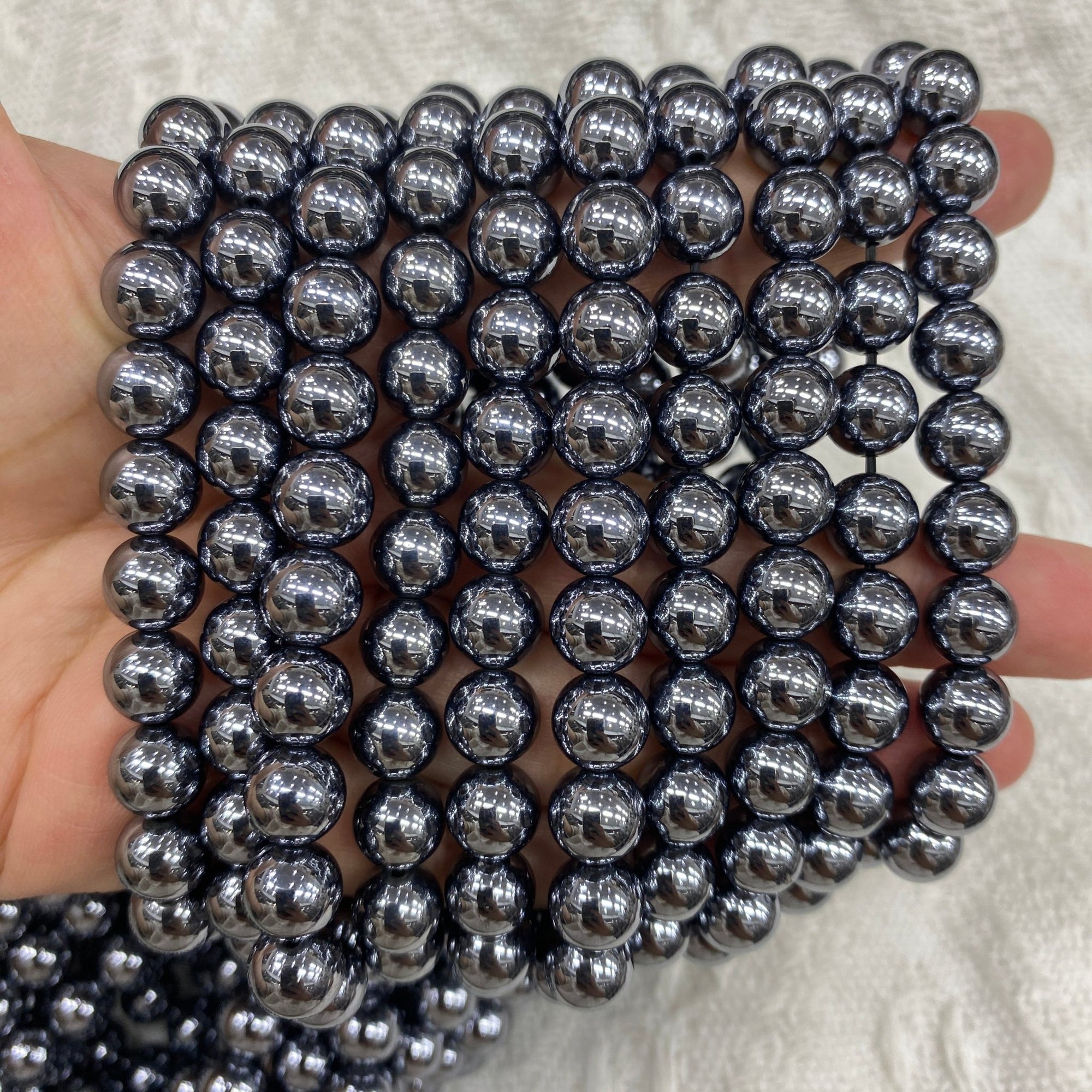 Terahertz Round Bead Stretch Bracelet (Artificial Stone) - RockZ Sourcing Hub