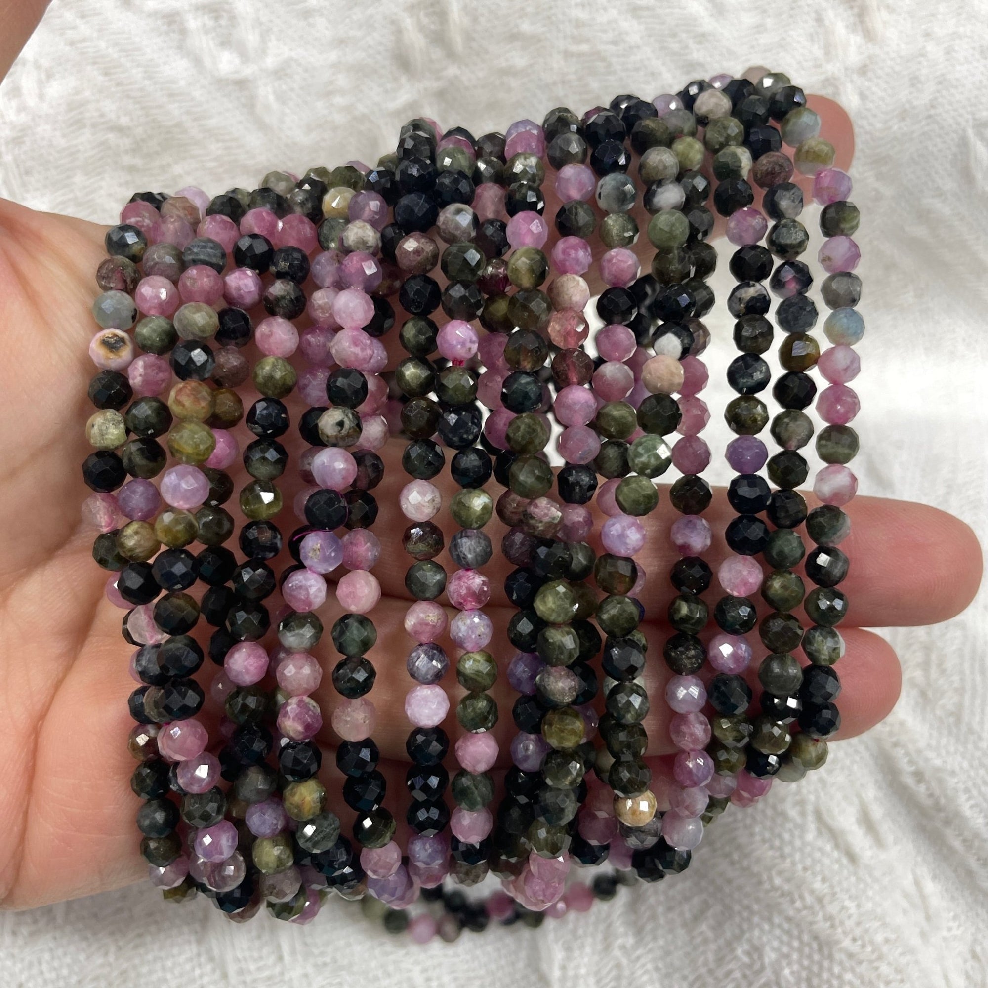 Tourmaline Faceted Bead Stretch Bracelet - RockZ Sourcing Hub