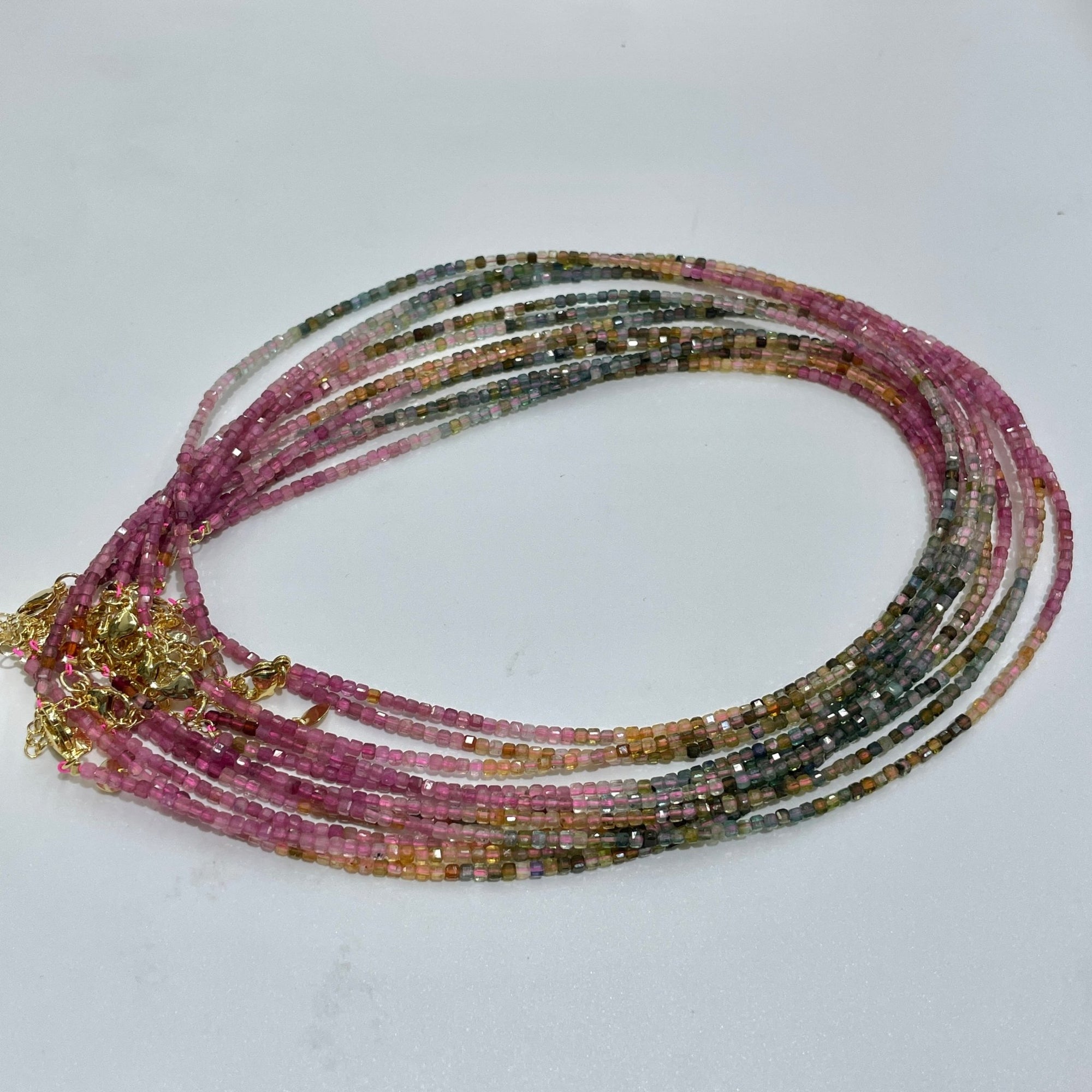 Tourmaline Micro Faceted Cube Collar Necklace - RockZ Sourcing Hub