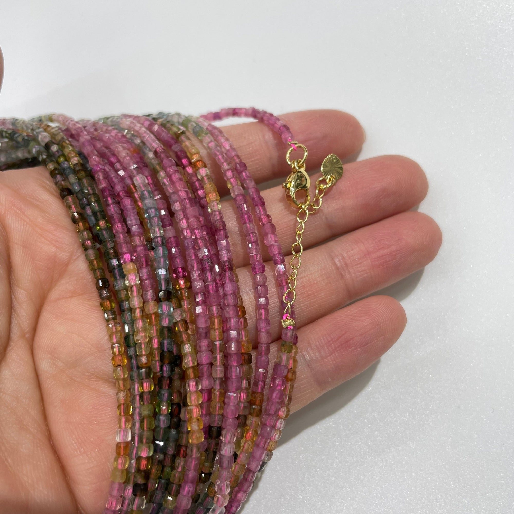Tourmaline Micro Faceted Cube Collar Necklace - RockZ Sourcing Hub