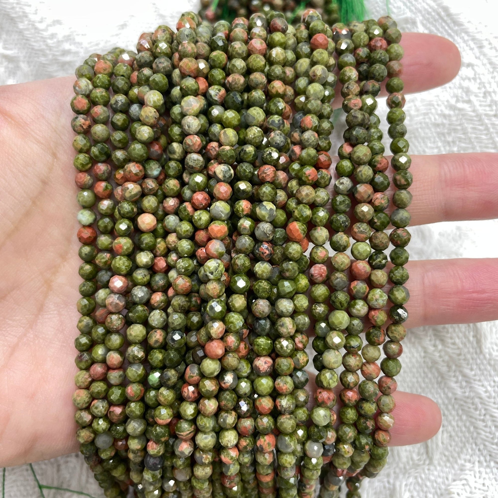 Unakite Jasper Faceted Bead Strand - RockZ Sourcing Hub