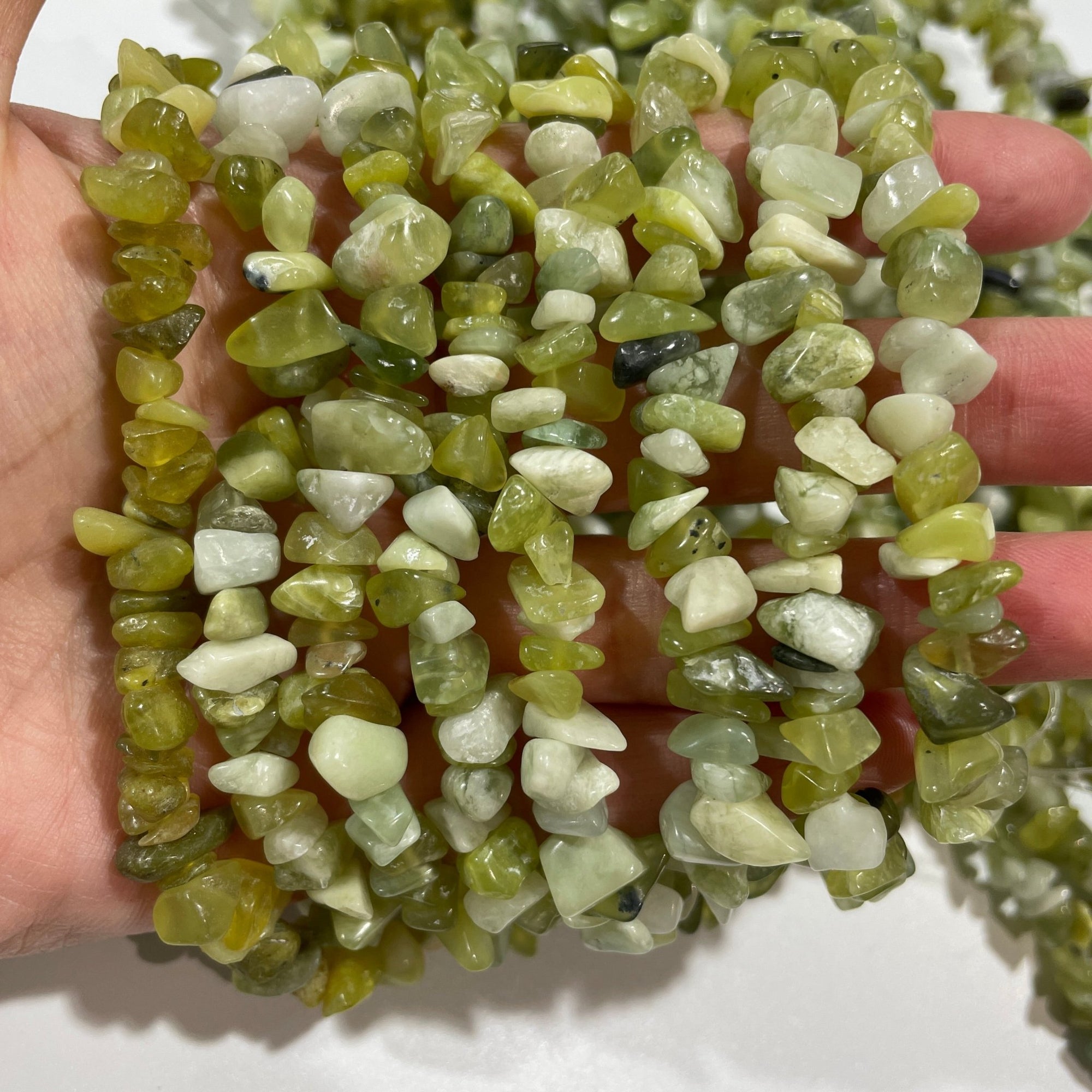 Xiushan Jade Drilled Chips Stretch Bracelet - RockZ Sourcing Hub