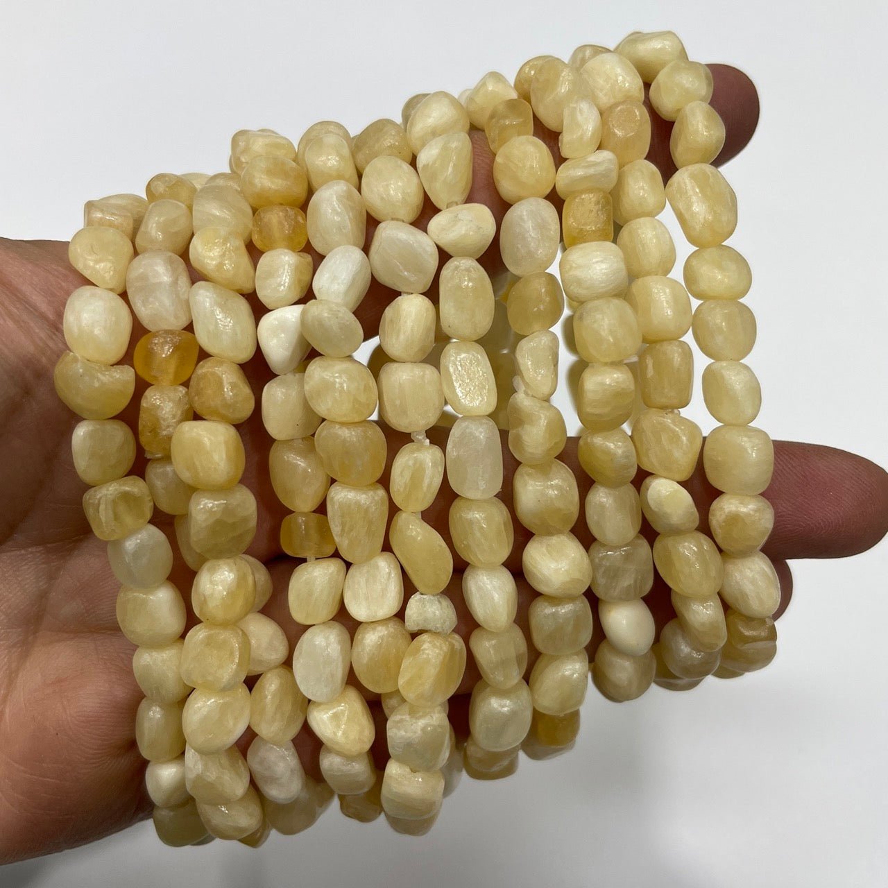 Yellow Calcite Drilled Nugget Stretch Bracelet - RockZ Sourcing Hub