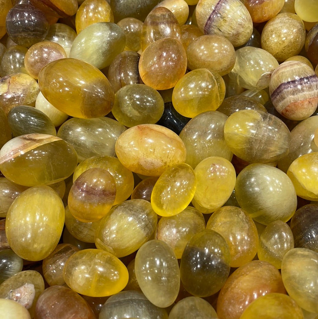 Yellow Fluorite Tumblestone - RockZ Sourcing Hub