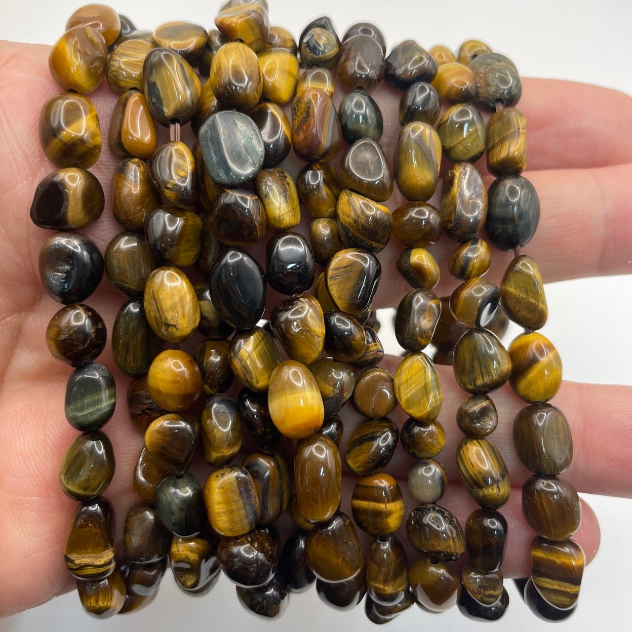 Yellow Tiger's Eye Drilled Nugget Stretch Bracelet - RockZ Sourcing Hub