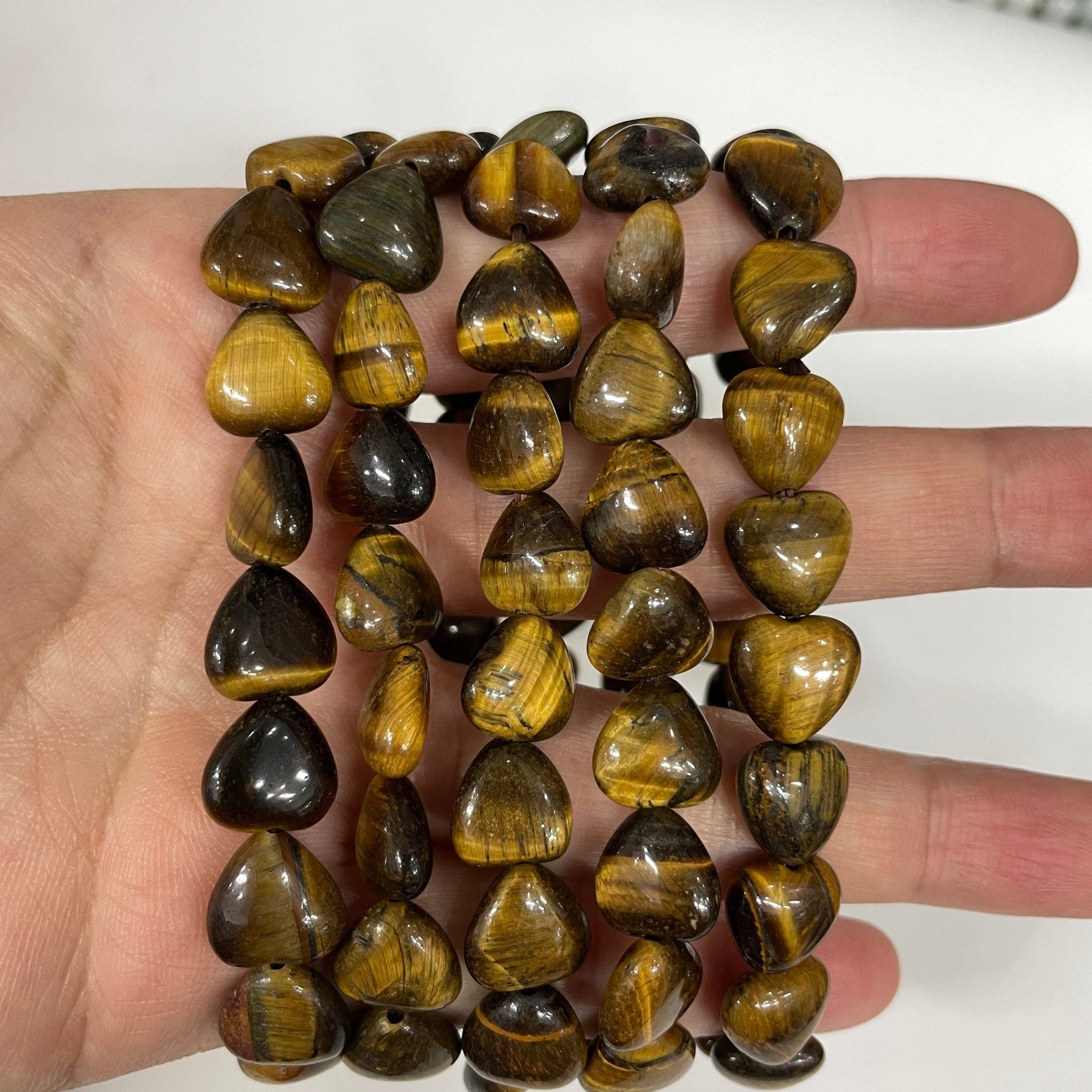 Yellow Tiger's Eye Heart-Shape Stretch Bracelet - RockZ Sourcing Hub