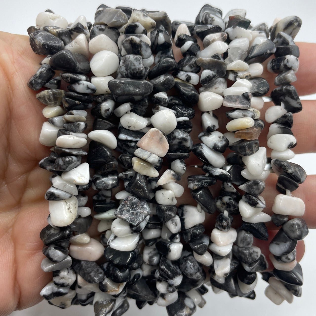 Zebra Jasper Drilled Chips Stretch Bracelet - RockZ Sourcing Hub